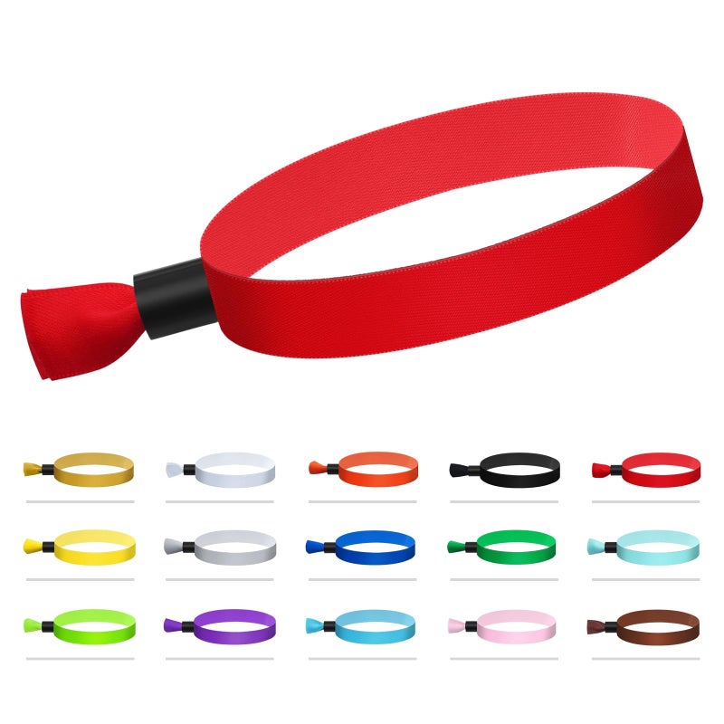 Comflora 100 Pcs Cloth Event Wristband  Disposable Wristbands for Events  Colored Wristbands Events for Lightweight Concert Club Entrance Wrist Strap Party Wristband Event (Color : Red) - Image 1